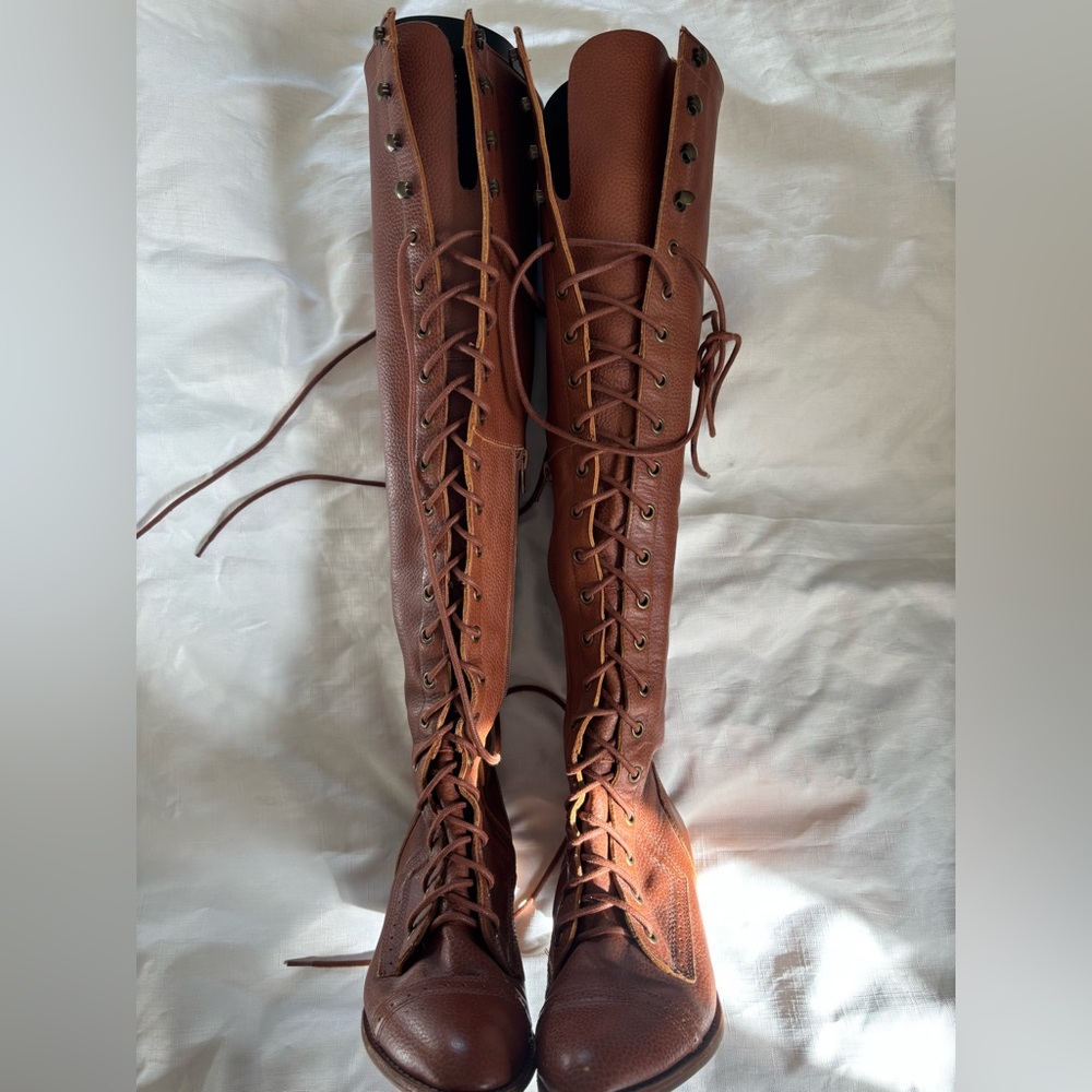 Free People X Jeffrey Campbell Joe Lace-Up Knee-High Boots